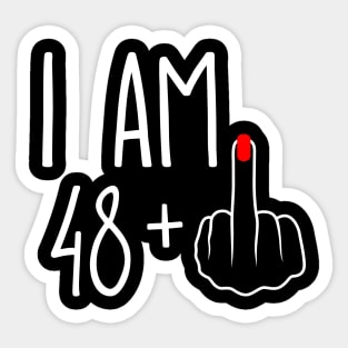 Vintage 49th Birthday I Am 48 Plus 1 Middle Finger Sticker